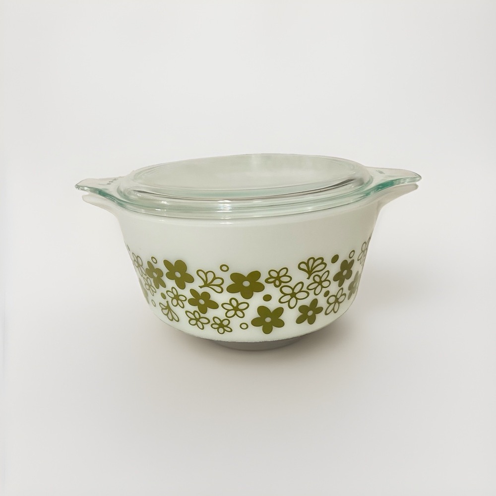 Vintage PYREX "Crazy Daisy" Spring Blossom #474-B 1.5 Qt Casserole Dish + Lid